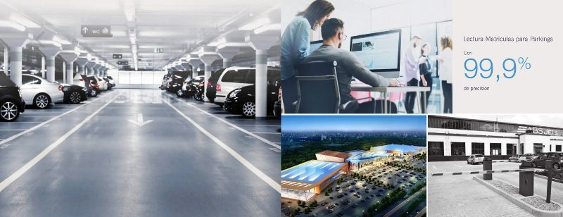 Lectura de matrículas en parking, control de accesos